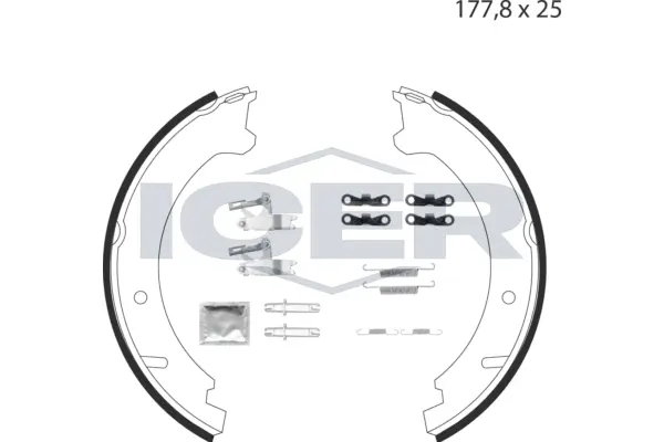 Brake Shoe Set, parking brake (79PB4023 C)