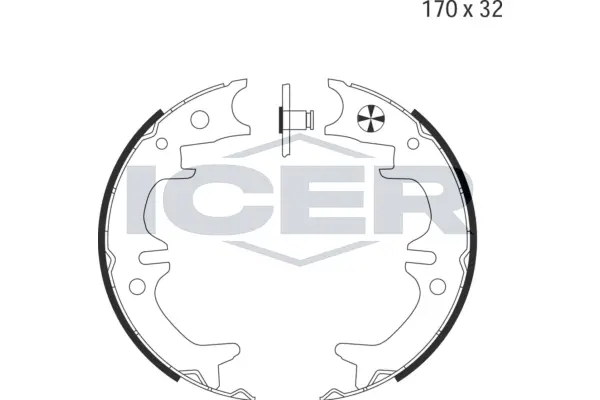 Brake Shoe Set, parking brake (79PB4040 C)