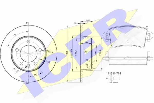 Brake Kit, disc brake (31511-1410)
