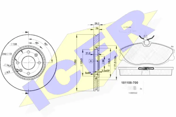 Brake Kit, disc brake (31108-7406)