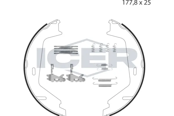 Brake Shoe Set, parking brake (79PB4024 C)