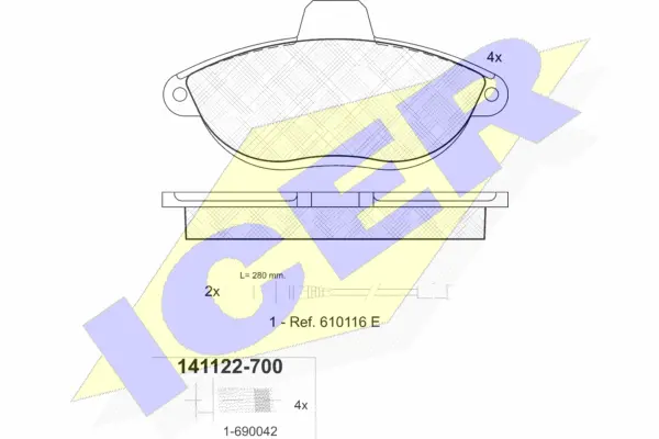 Brake Pad Set, disc brake (141122-700)
