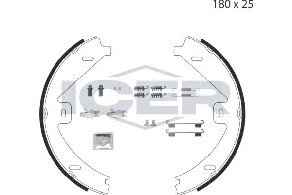 Brake Shoe Set, parking brake (79PB4016 C)
