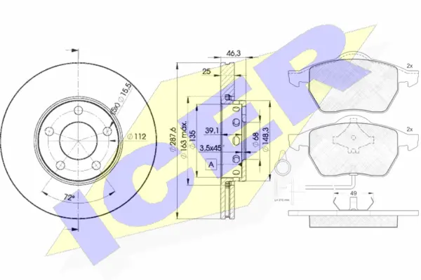 Brake Kit, disc brake (30808-4063)