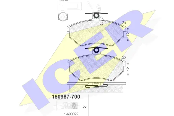 Brake Pad Set, disc brake (180987-700)