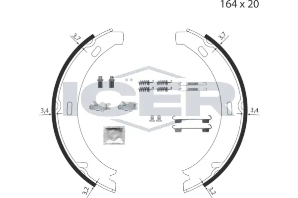 Brake Shoe Set, parking brake (79PB4012 C)