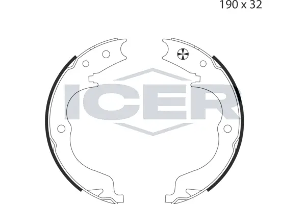 Brake Shoe Set, parking brake (79PB4036 C)