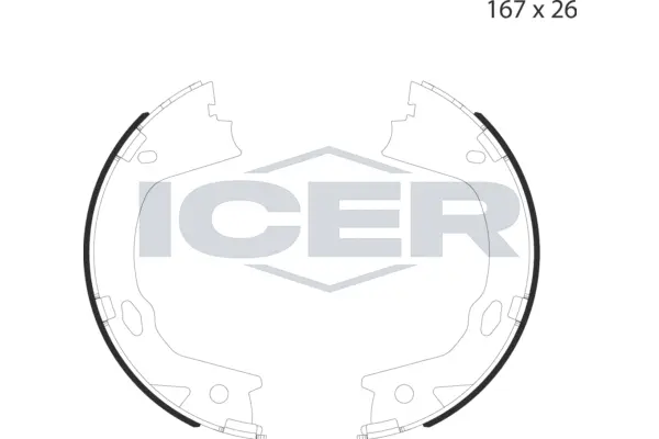 Brake Shoe Set, parking brake (79PB4055 C)