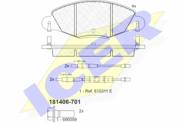 Brake Pad Set, disc brake (181406-701)