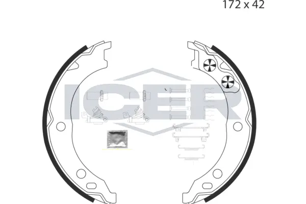 Brake Shoe Set, parking brake (79PB4019 C)