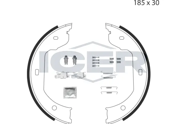 Brake Shoe Set, parking brake (79PB4003 C)