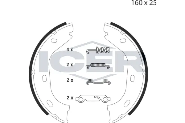 Brake Shoe Set, parking brake (79PB4005 C)