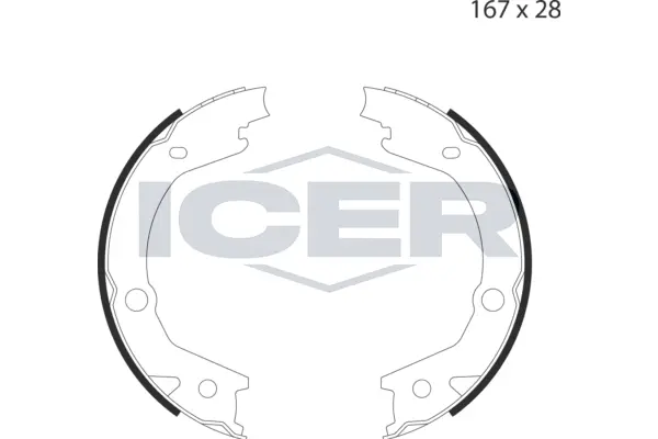 Brake Shoe Set, parking brake (79PB4045 C)