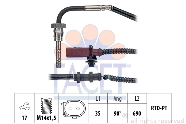 Sensor, exhaust gas temperature (22.0098)