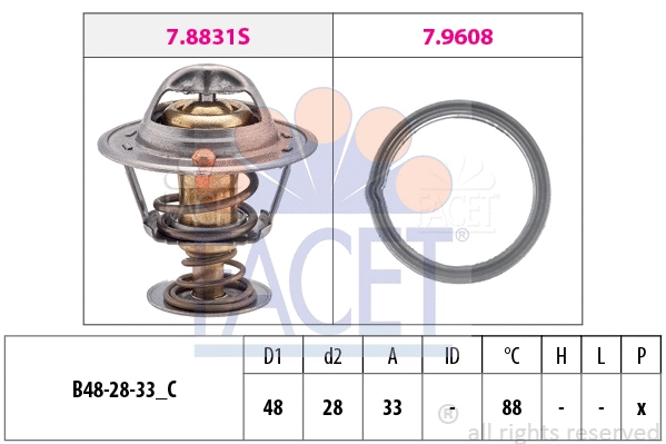 Thermostat, coolant (7.8831)