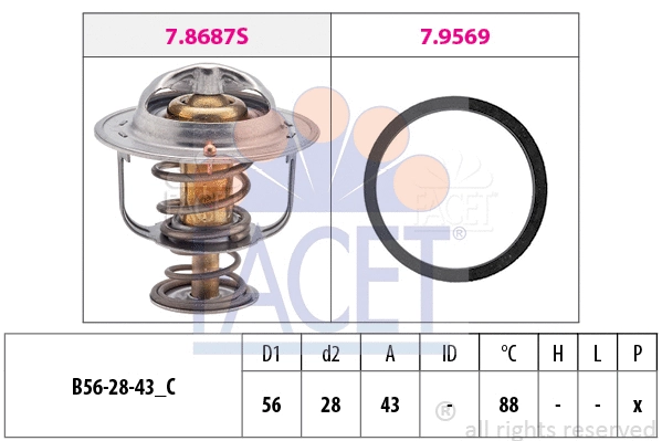 Thermostat, coolant (7.8687)