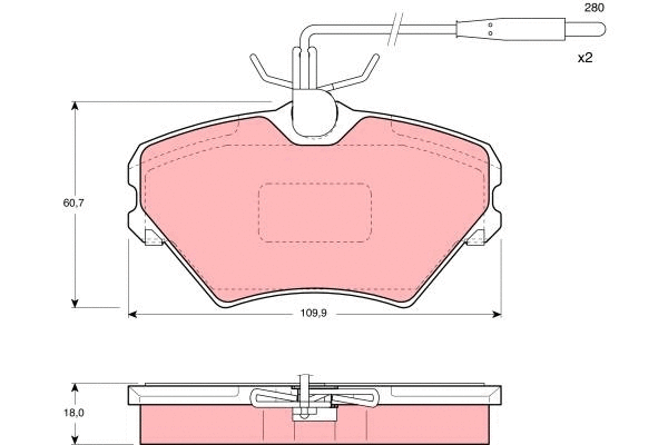 Brake Pad Set, disc brake (GDB1087)