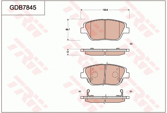 Brake Pad Set, disc brake (GDB7845)