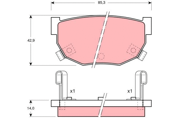 Brake Pad Set, disc brake (GDB368)