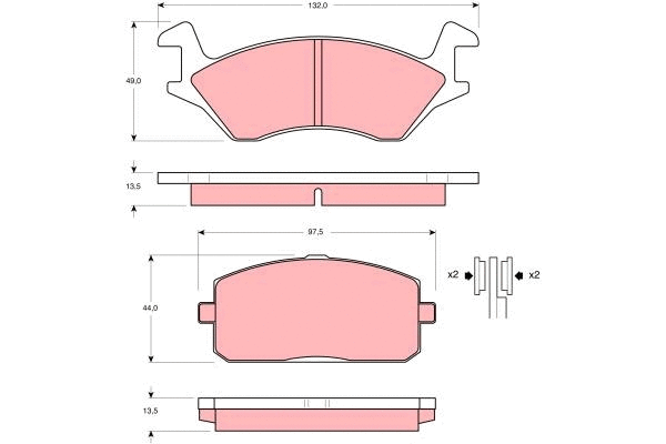 Brake Pad Set, disc brake (GDB234)