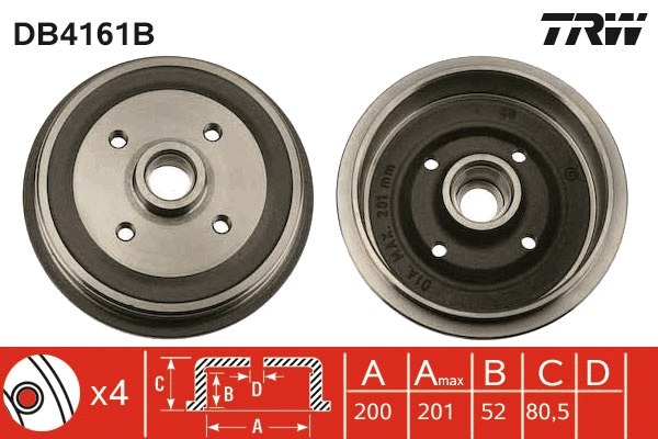 Brake Drum (DB4161B)