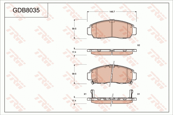 Brake Pad Set, disc brake (GDB8035)