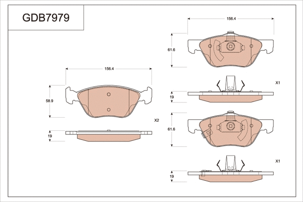 Brake Pad Set, disc brake (GDB7979)