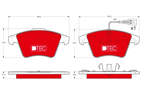 Brake Pad Set, disc brake (GDB1556DTE)