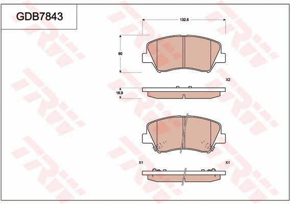 Brake Pad Set, disc brake (GDB7843)