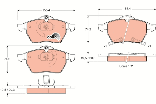 Brake Pad Set, disc brake (GDB1342)