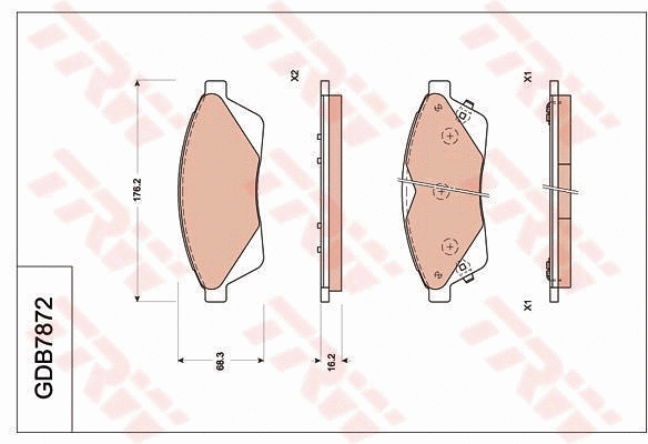 Brake Pad Set, disc brake (GDB7872)