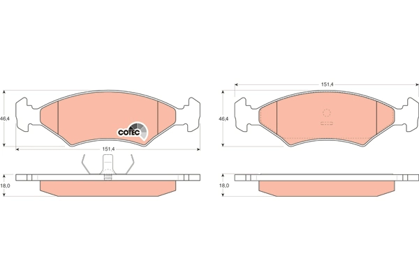 Brake Pad Set, disc brake (GDB255AT)