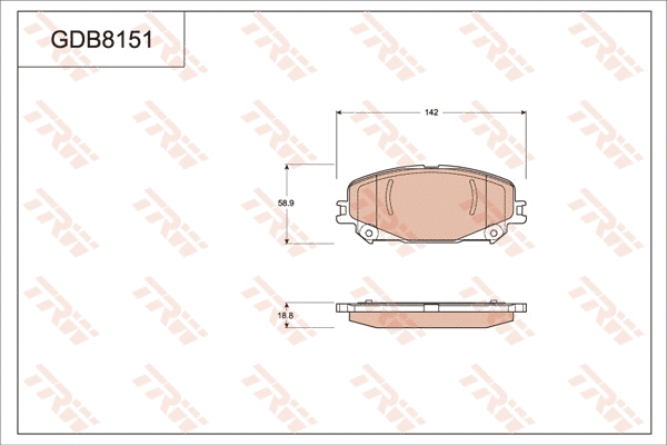 Brake Pad Set, disc brake (GDB8151)