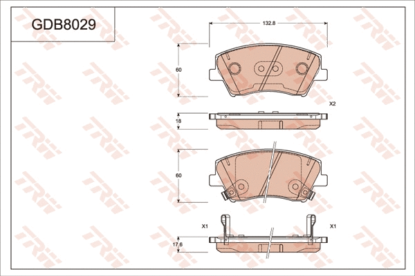 Brake Pad Set, disc brake (GDB8029)