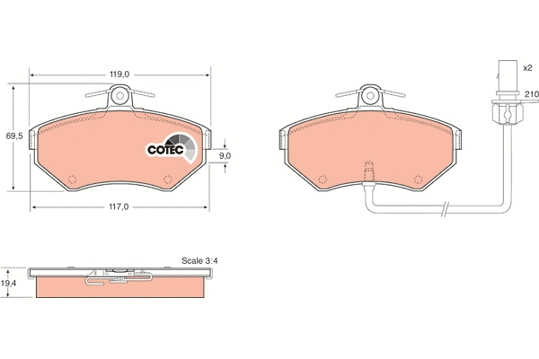 Brake Pad Set, disc brake (GDB1366)