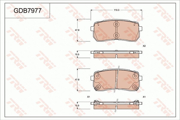Brake Pad Set, disc brake (GDB7977)
