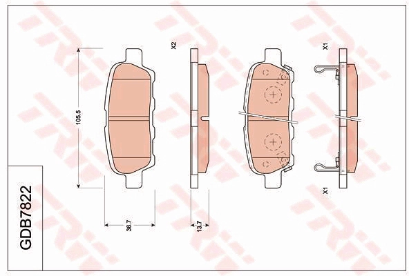 Brake Pad Set, disc brake (GDB7822DT)