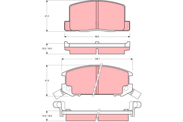 Brake Pad Set, disc brake (GDB384)