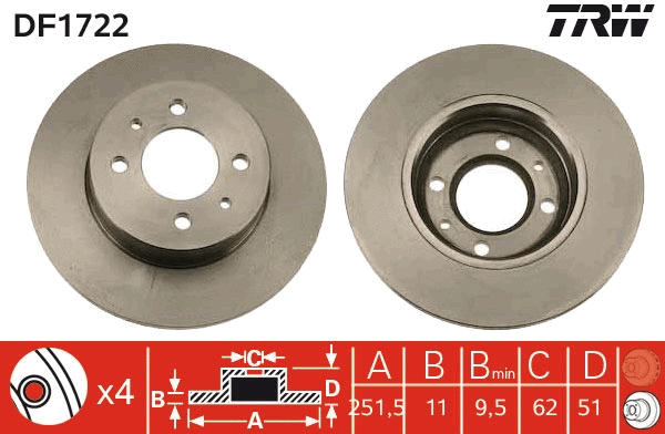 Brake Disc (DF1722)
