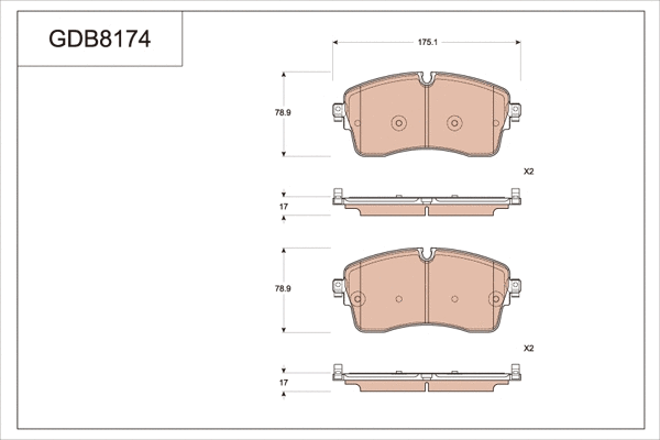 Brake Pad Set, disc brake (GDB8174)