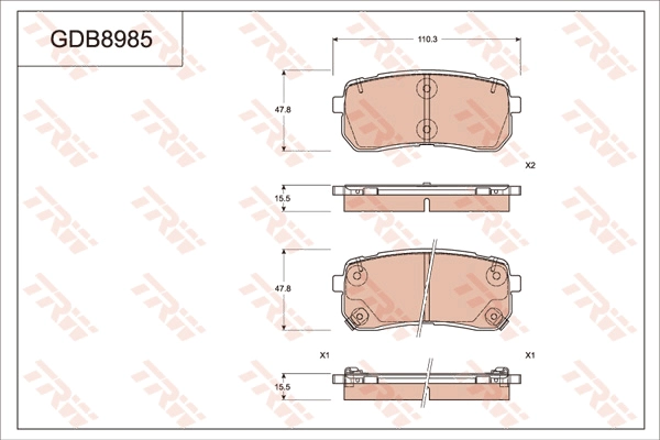 Brake Pad Set, disc brake (GDB8985AT)