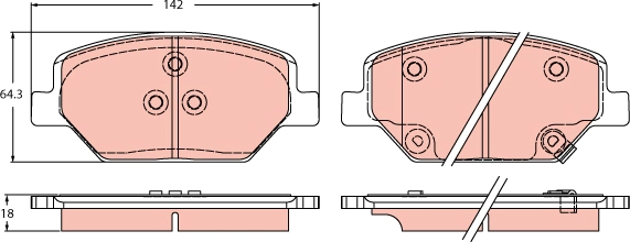 Brake Pad Set, disc brake (GDB2185)