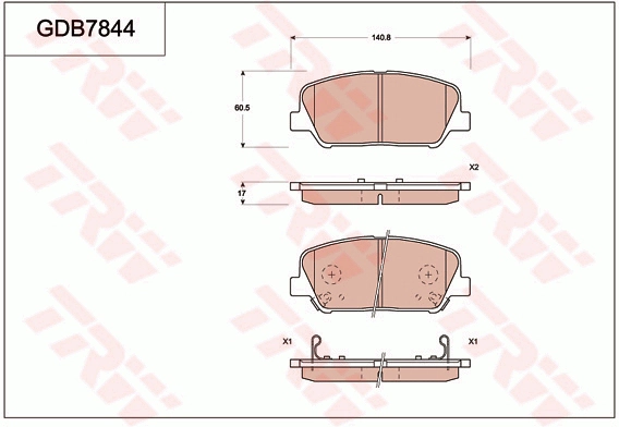 Brake Pad Set, disc brake (GDB7844DT)