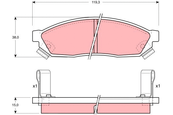 Brake Pad Set, disc brake (GDB1038)