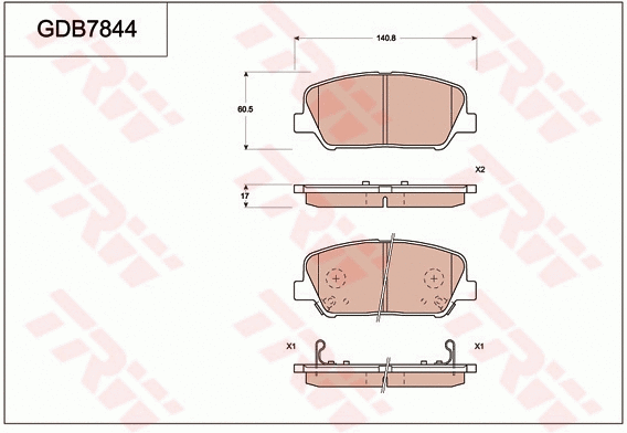 Brake Pad Set, disc brake (GDB7844)