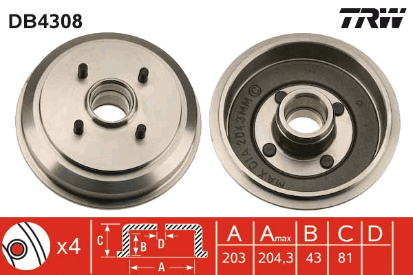 Brake Drum (DB4308)