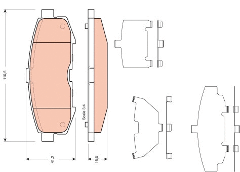Brake Pad Set, disc brake (GDB3406)